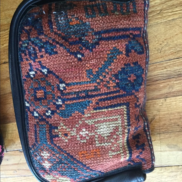 REEVES LEATHER SADDLE BAG PURSE EMBROIDERED SUEDE - Picture 2 of 8